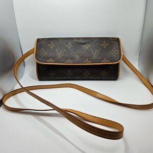 Authentic Louis Vuitton Brown and Tan Mini Wallet Bag
